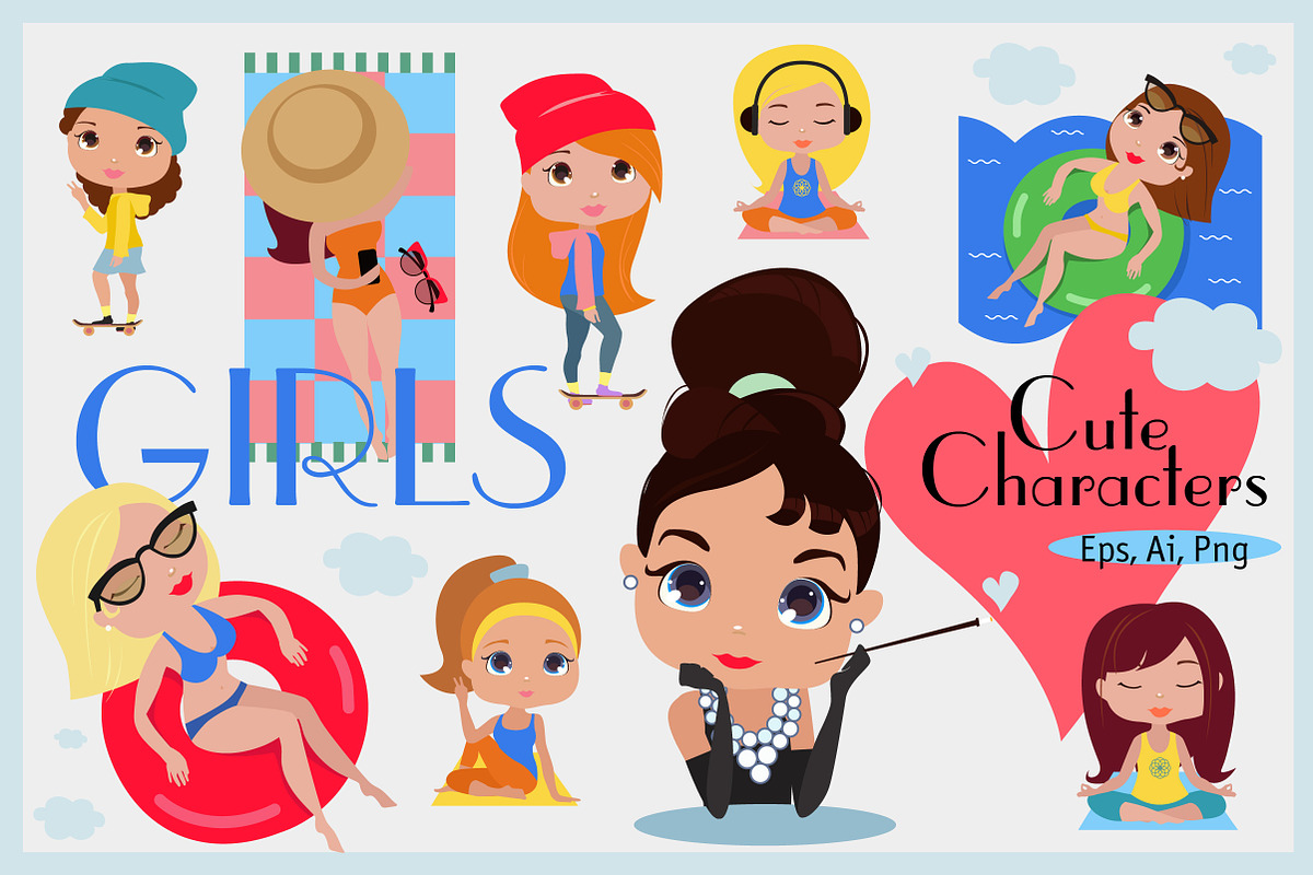 Cute female characters, a Person Illustration by Alena (Photo 1 of 2)
