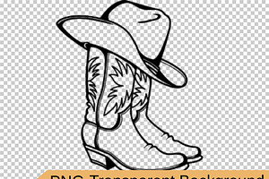 Cowboy Boots, Western Hat Vector