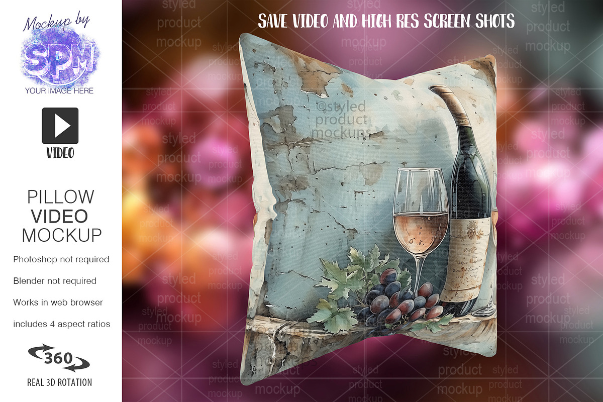 Animated Pillow Video Mockup, a Household Mockup by StyledProductMockups (Photo 10 of 15)