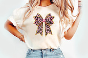 Coquette Leopard Bow Png, Bow shirt, an Illustration by Watercolor design (Thumbnail 2 of 3)