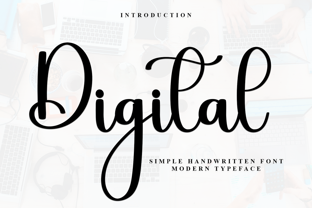 Digital, a Handwritten Font by InermediaSTUDIO (Photo 1 of 8)