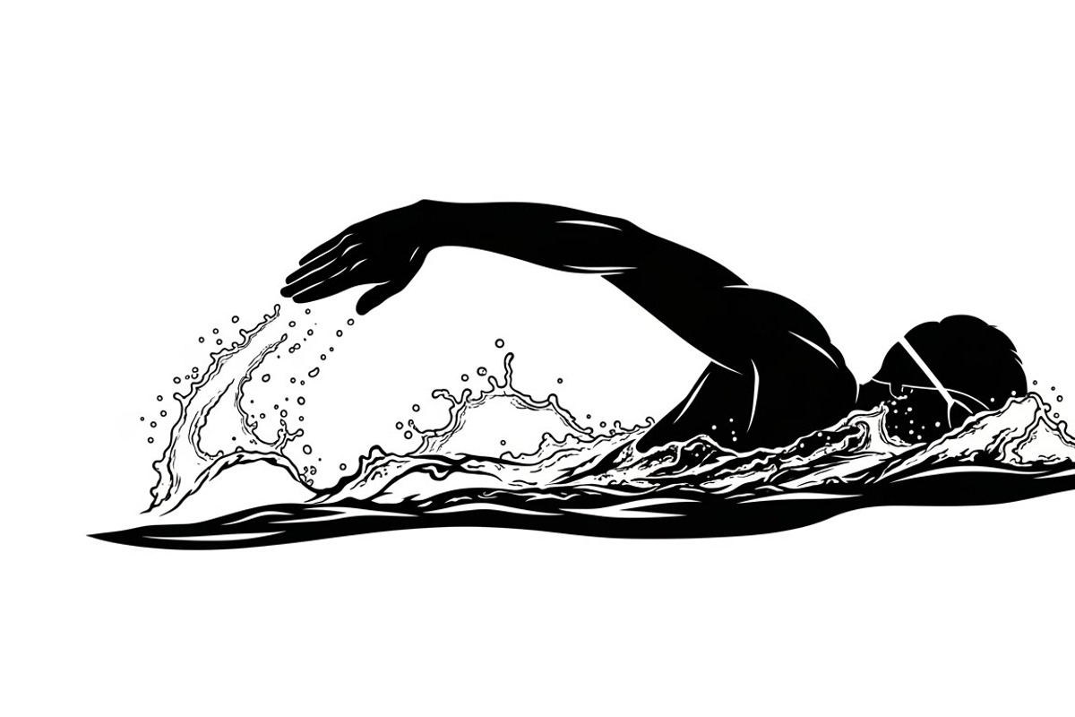 A dynamic Swimming Action Silhouette, an Illustration by Amazin_art (Photo 22 of 31)