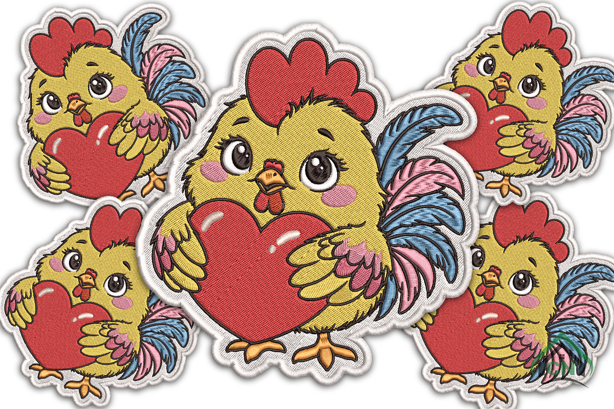 Cute Chicken Embroidery Design, a Graphic by Craft Nest (Photo 1 of 6)
