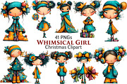 Whimsical Christmas Girl Clipart, an Illustration by Pixels.Craft (Thumbnail 1 of 5)