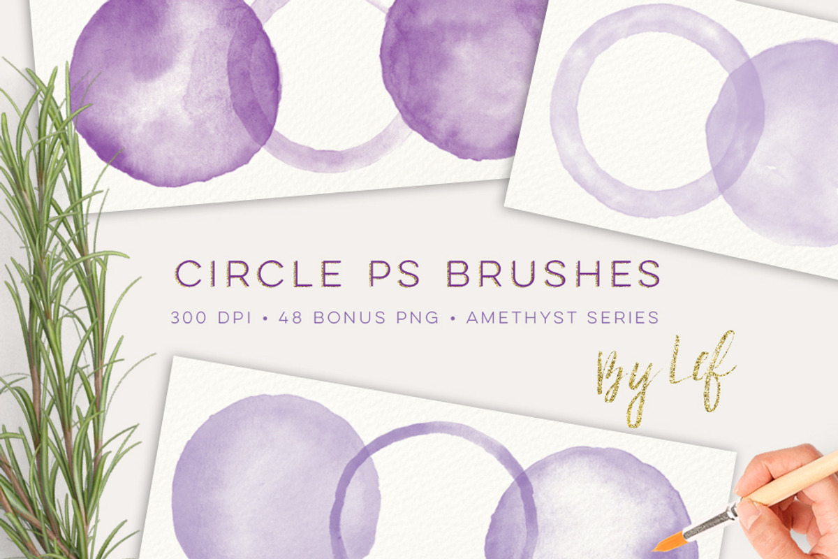Watercolor Photoshop Brushes Circles preview 4