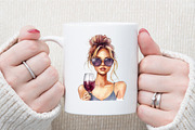Funny Wine Loving Mom's Clipart, an Illustration by Sublimation Artist (Thumbnail 5 of 6)