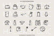 Kitchen Tools Procreate Stamps Brush, a Brush Add-On by HalieKStudio (Thumbnail 3 of 9)