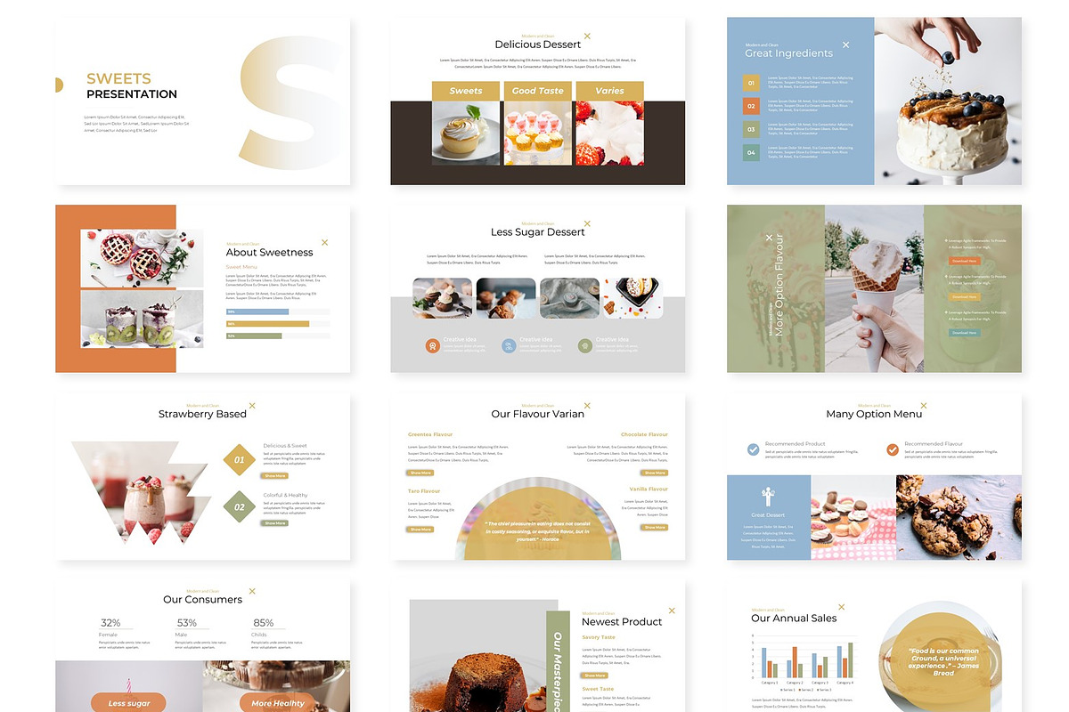 Sweets - Powerpoint Template, a Presentation Template by AQR Studio