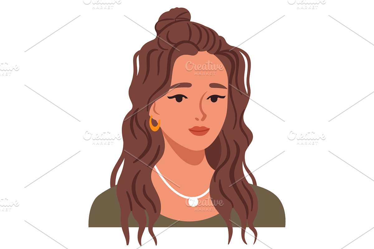 Woman with wavy medium length hair, a Person Illustration by Yayasya