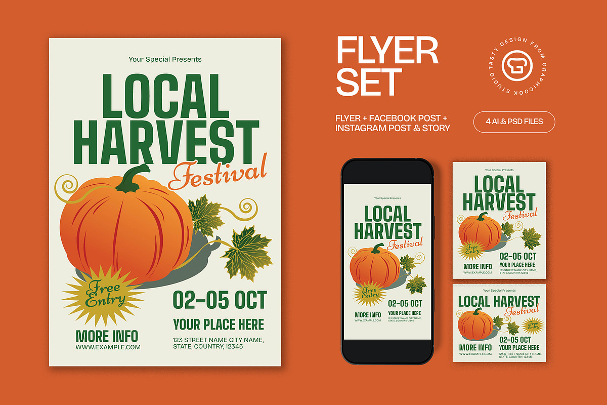 Local Harvest Festival Flyer, a Flyer Template by graphicook (Photo 1 of 3)