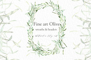 Olive oval wreaths & headers clipart, an Illustration by LABFcreations (Thumbnail 2 of 5)
