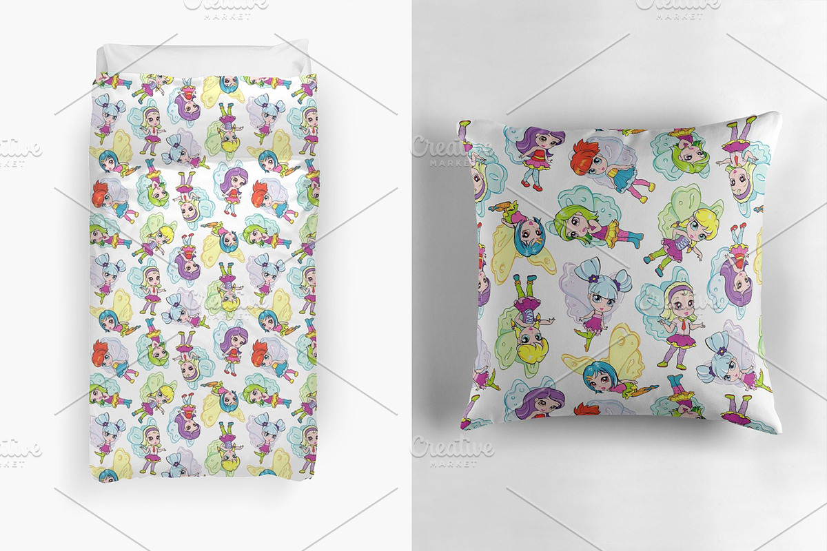 Cartoon fairies set, an Illustration by SunnyWS (Photo 8 of 8)