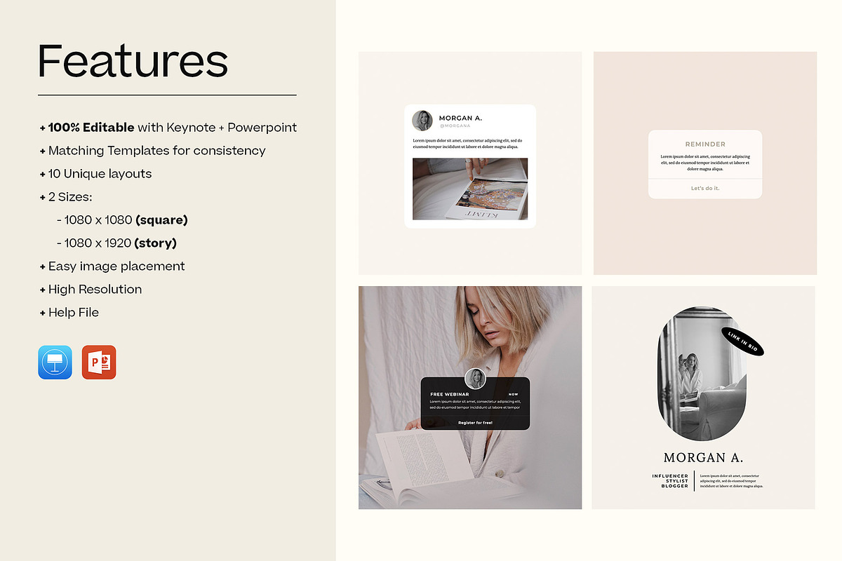 Social Media Templates - Key + PP, a Social Media Template by SheMadeStudio (Photo 2 of 7)
