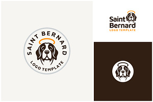 Saint Bernard Dog Aureole Halo Logo, a Branding & Logo Template by Enola99d