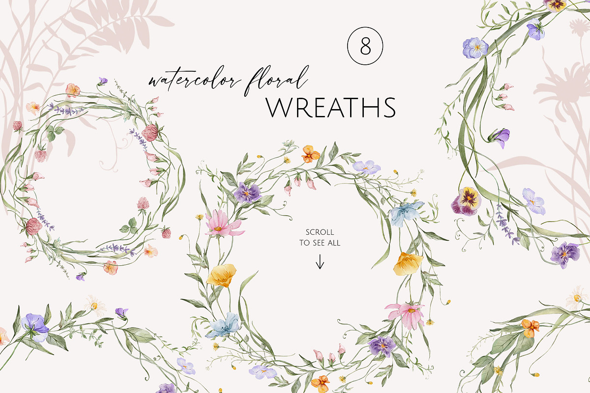 FIELD watercolor wildflowers, a Decorative Illustration by Yuliia Lashevska (Photo 10 of 13)