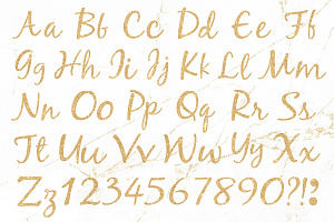 Gold Glitter Letters And Numbers