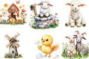 Watercolor Farm Animals Clipart Set, an Illustration by Designking (Thumbnail 4 of 5)