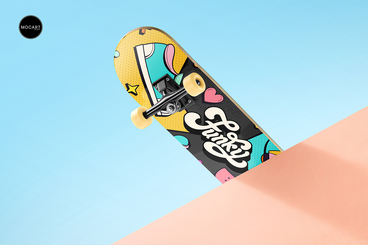 Skateboard Mockup Set v1, a Merchandise Mockup by Mocart (Photo 12 of 18)
