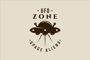 ufo space ship logo vintage vector, a Branding & Logo Template by zyxroun shop