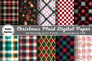 Christmas Plaid Digital Paper