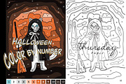 Cat Halloween color by number, a Graphic by Thursdaypaper (Thumbnail 1 of 4)