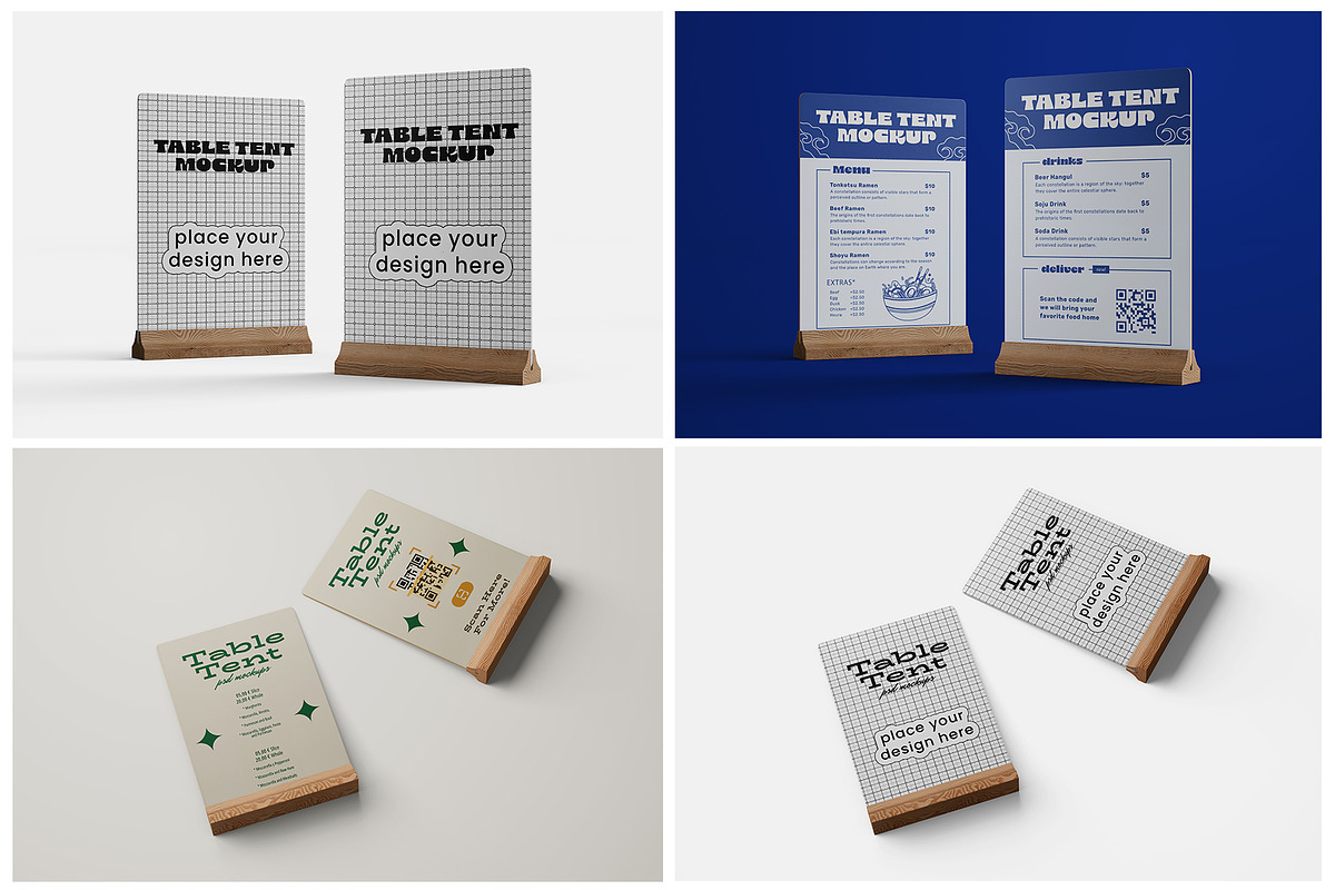 A5 Menu Table Tent PSD Mockup Set, an Advertising Mockup by Remnand Studio (Photo 9 of 11)