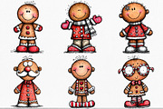 Whimsical Gingerbread Man Clipart, an Illustration by Canvas Craft (Thumbnail 3 of 7)