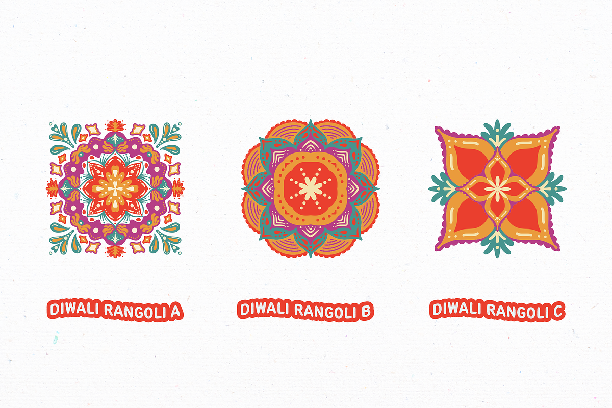 Diwali Rangoli Elements Set, an UI Kit Template by peterdraw (Photo 3 of 6)