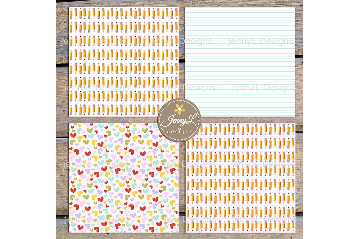 Back to School SEAMLESS DigitalPaper, a Pattern Graphic by JennyL Designs (Photo 7 of 8)