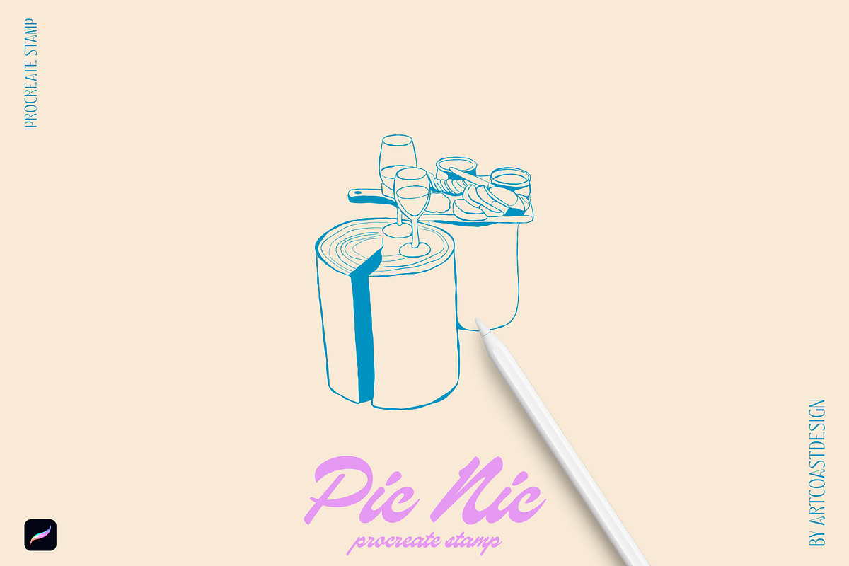 Procreate Picnic & Barbecue Stamp, a Brush Add-On by Spasibenko Art (Photo 6 of 6)