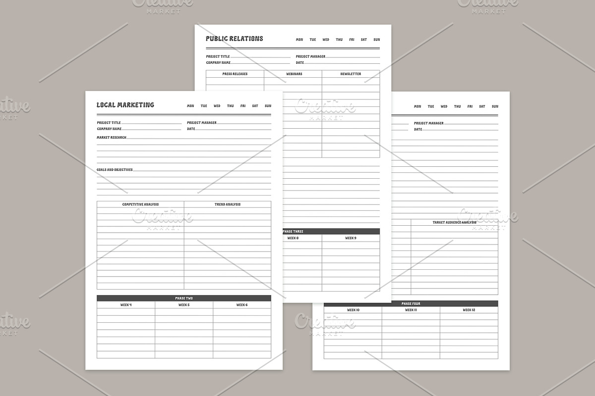 Marketing Planning Pages Set V-11, a Stationery Template by shahsoft (Photo 3 of 3)