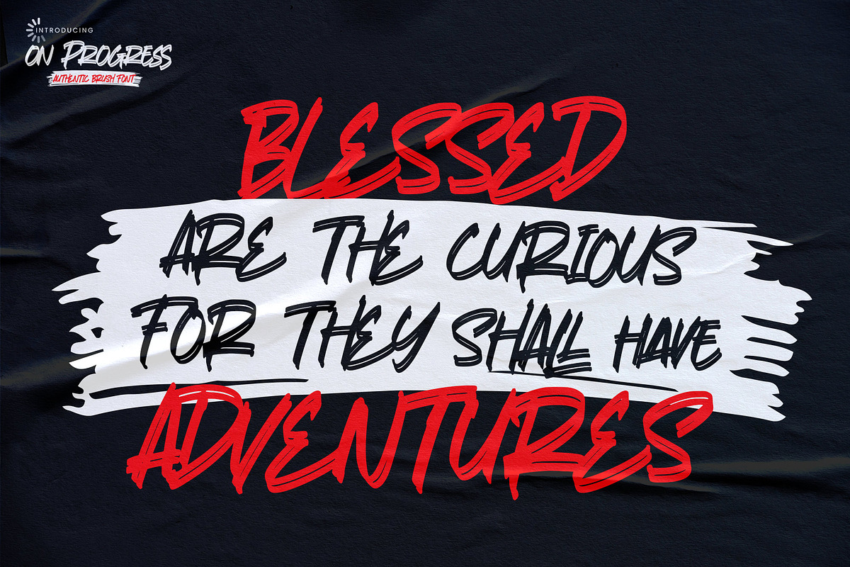 On Progress - Authentic Brush Font, a Font by Gassstype (Photo 6 of 8)
