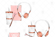 Mermaid Summer Peach Clip Art, an Illustration by Frou Fou Craft (Thumbnail 4 of 6)