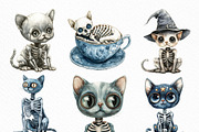 Halloween Skeleton Cat Clipart, an Illustration by Craft Nest (Thumbnail 5 of 6)