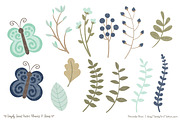 Navy & Mint Flowers Clipart, an Illustration by Amanda Ilkov (Thumbnail 4 of 4)