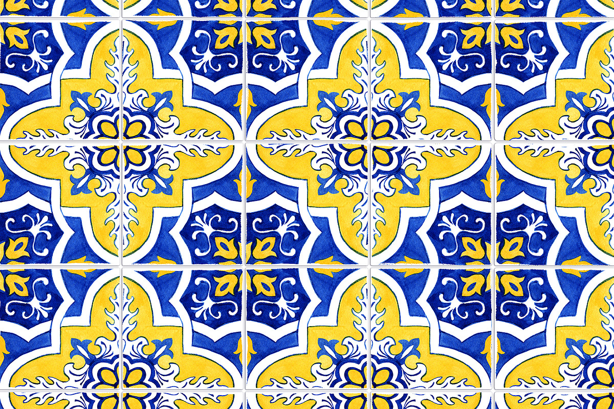 Portuguese Tiles Digital Papers, a Pattern Graphic by ilonitta (Photo 9 of 11)