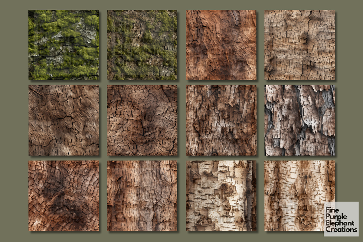 Tree Bark Texture Pattern, a Texture Graphic by Fine Purple Elephant
