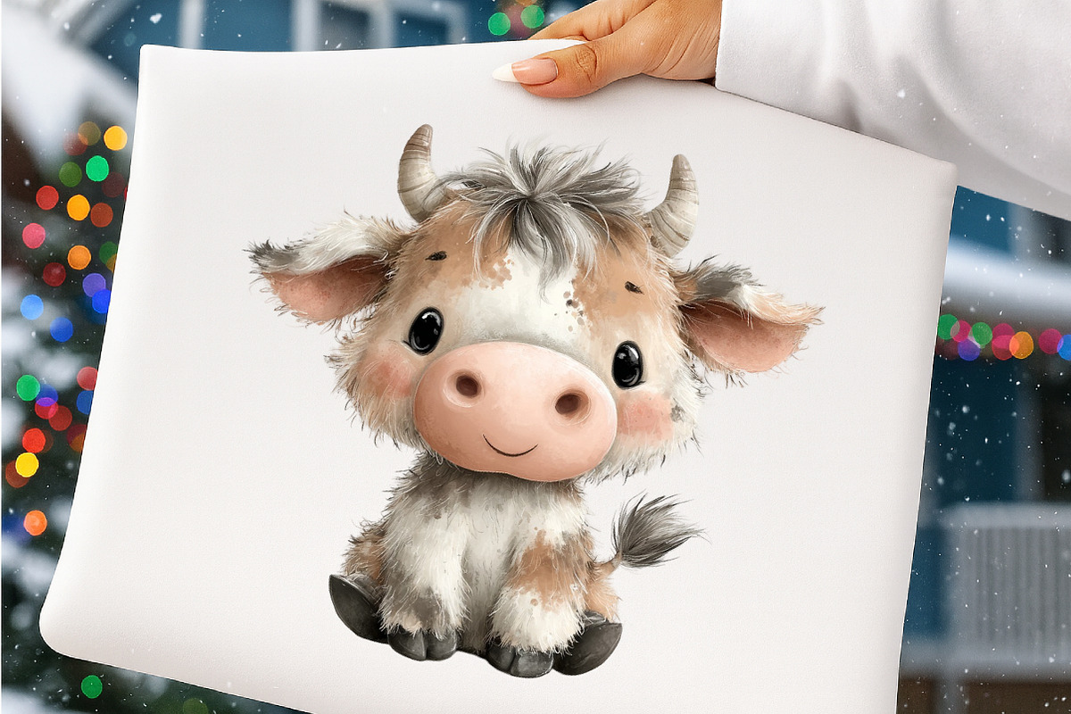 Watercolor cute animals farm clipart, an Illustration by SinaCreation (Photo 5 of 10)