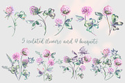 Deers and clover. Set of watercolor, a Decorative Illustration by Shabbypie (Thumbnail 5 of 11)