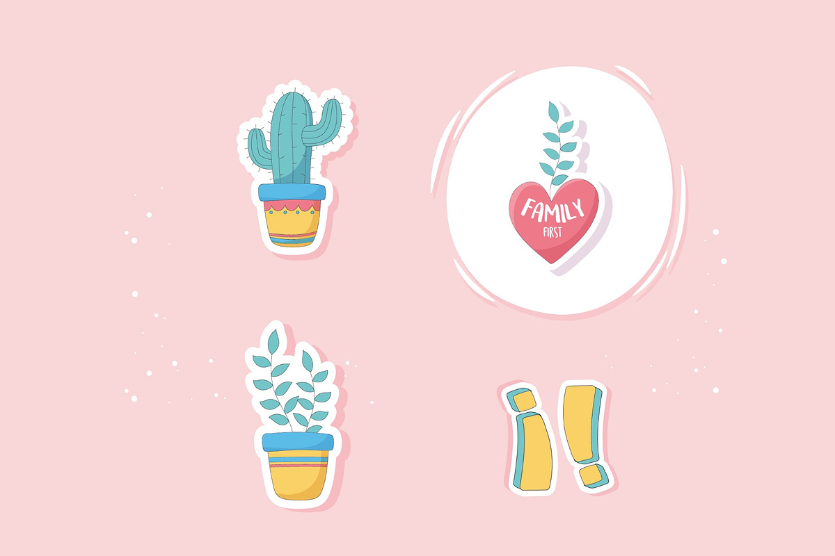 Cute Kawaii Sticker Set, a Templates & Theme by studiogstock (Photo 2 of 5)