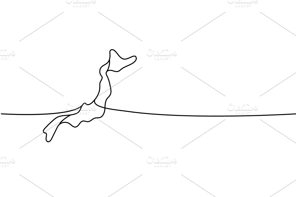Japan silhouette one line continuous, a Texture Graphic by GraphiShop