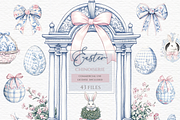 Chinoiserie easter eggs clipart., a Seasonal Illustration by Invite to Clipart (Thumbnail 1 of 6)
