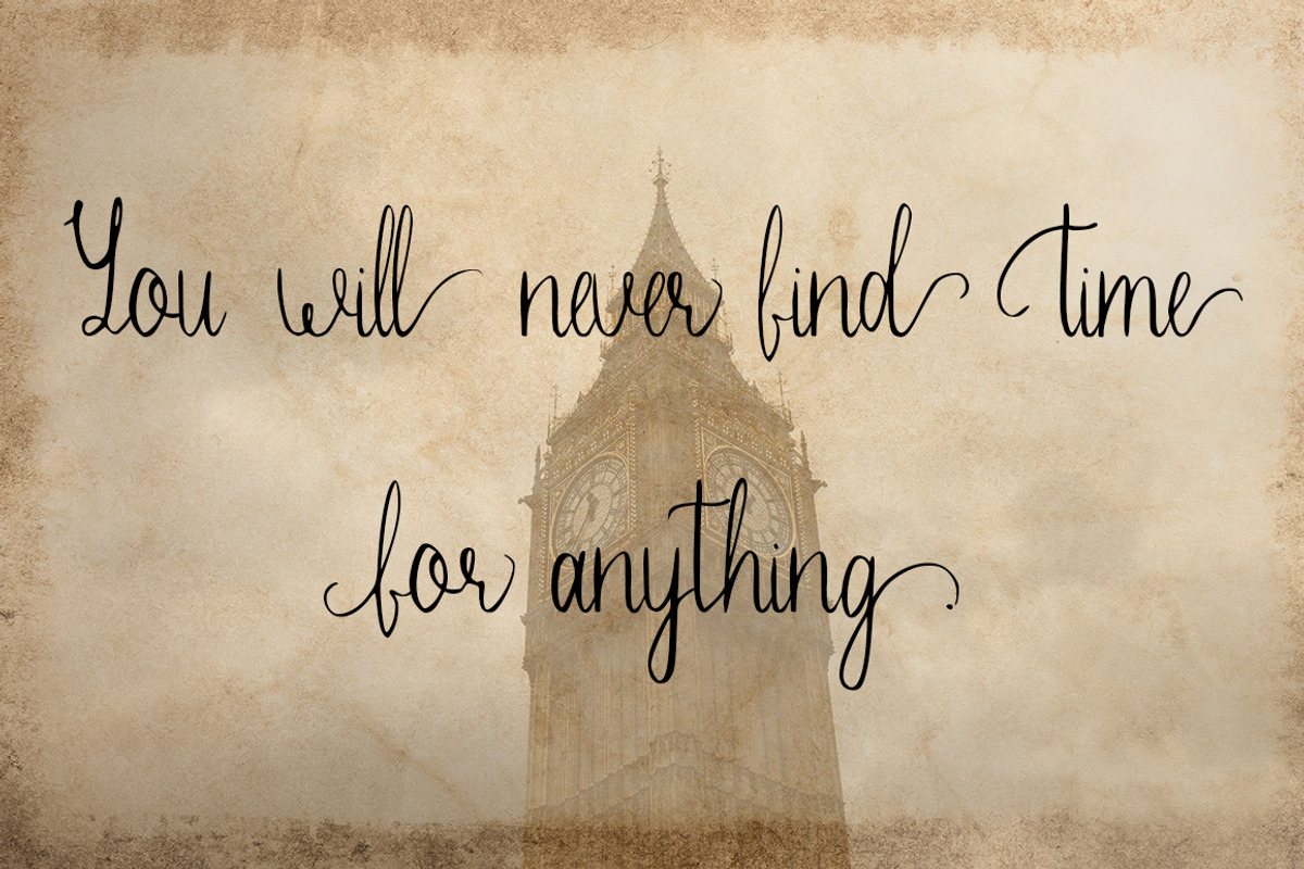 Sherlock calligraphy script font preview 5