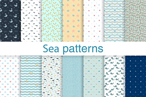 Sea Seamless Patterns, a Pattern Graphic by Plaid4You