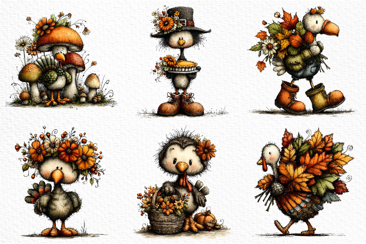 Quirky Thanksgiving Turkey PNG, a Seasonal Illustration by Craft Nest (Photo 3 of 5)