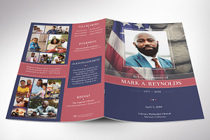 American Military Funeral Program 8p, a Brochure Template by Godserv Designs