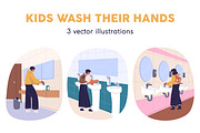Kids wash hands in public toilet set, a Person Illustration by Good Studio (Thumbnail 1 of 4)