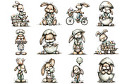 Cute Easter Bunny Clipart, a Graphic by CitraGraphics (Thumbnail 3 of 5)