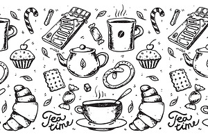 Abstract tea and coffee time vector