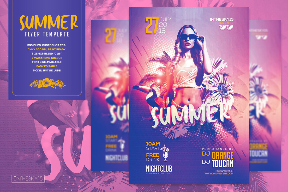 Summer Flyer Template, a Flyer Template by InTheSky15 (Photo 1 of 2)